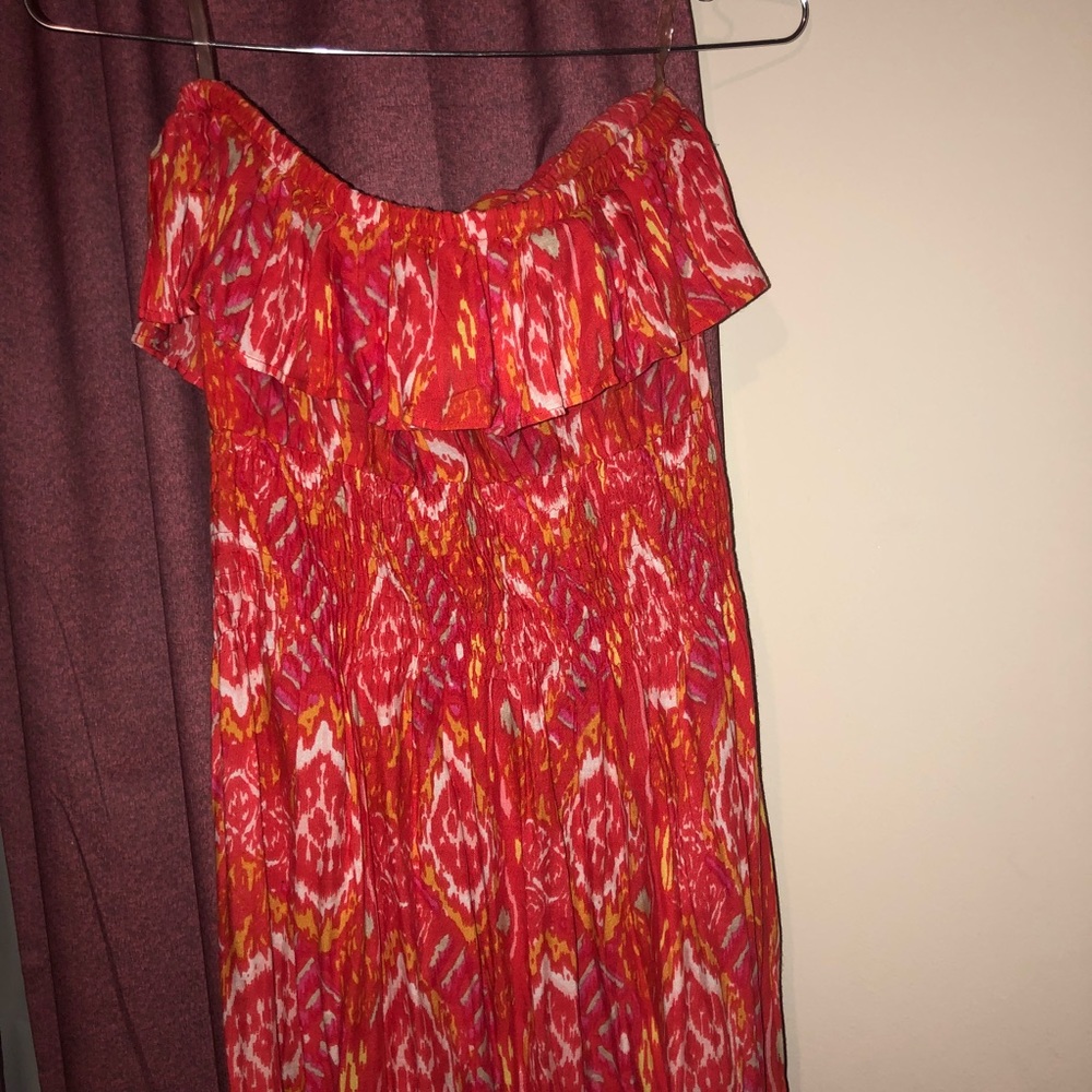 Sleeveless Orange design dress from JC Penney.